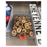 LARGE BIN OF WOOD ROUNDS