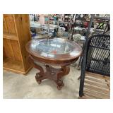 GLASS TOP FOYER / LAMP TABLE