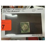 RB-1 F MARGIN COPY 1871 FIRST PROPRIETARY STAMP