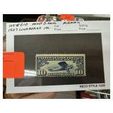 C10 MINT OG AIRMAIL 1927 LINDBERGH AIRMAIL STAMP