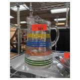 ANCHOR HOCKING FIESTA TYPE STRIPED PITCHER