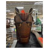 LEATHER HORSE PENCIL HOLDER / PEN CUP