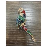VINTAGE ENAMELED PARROT BROOCH / PIN VINTAGE ENAMELED PARROT BROOCH / PIN