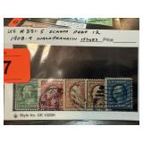 331-5 SCARCE PERF 12 1908-9 WASHINGTON FRANKLIN 331-5 SCARCE PERF 12 1908-9 WASHINGTON FRANKLIN