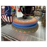 FABULOUS NATIVE AMERICAN LIDDED BOWL W GLASS TOP FABULOUS NATIVE AMERICAN LIDDED BOWL W GLASS TOP