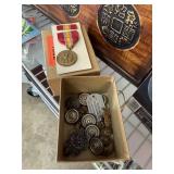 LOT OF MISC VINTAGE MILITARY RIBBON & MISC LOT OF MISC VINTAGE MILITARY RIBBON & MISC