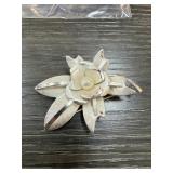 GERMAN SILVER FLORAL BROOCH / PIN GERMAN SILVER FLORAL BROOCH / PIN