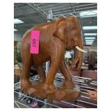 LARGE WOOD ELEPHANT SCULPTURE LARGE WOOD ELEPHANT SCULPTURE