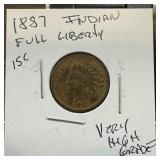 1887 INDIAN HEAD PENNY CENT 1887 INDIAN HEAD PENNY CENT