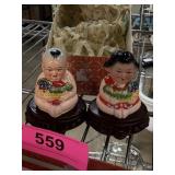 2PC CHINESE FOLK ART FIGURINES 2PC CHINESE FOLK ART FIGURINES