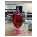 VINTAGE WESTMORELAND GLASS FLASHED CANDY DISH VINTAGE WESTMORELAND GLASS FLASHED CANDY DISH