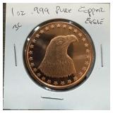 1 OZ .999 COPPER BULLION ROUND COPPER EAGLE 1 OZ .999 COPPER BULLION ROUND COPPER EAGLE