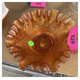 FENTON CARNIVAL GLASS BOWL CAPTIVE ROSE FENTON CARNIVAL GLASS BOWL CAPTIVE ROSE