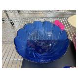 VINTAGE ARCOROC FRANCE COBALT BLUE SWIRL BOWL VINTAGE ARCOROC FRANCE COBALT BLUE SWIRL BOWL