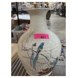 LARGE POTTERY VASE BIRD / PRETTY LARGE POTTERY VASE BIRD / PRETTY