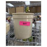 VINTAGE STONEWARE CROCK WITH LID VINTAGE STONEWARE CROCK WITH LID