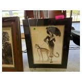 MATTED PRINT WOMAN W A CHEETAH MATTED PRINT WOMAN W A CHEETAH