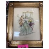 VINTAGE GOLD FRAME THE FLIRTATION PRINT & OTHER VINTAGE GOLD FRAME THE FLIRTATION PRINT & OTHER
