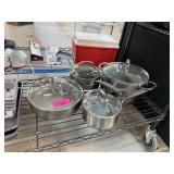 LOT OF COOKWARE NICE STAINLESS STEEL SET LOT OF COOKWARE NICE STAINLESS STEEL SET
