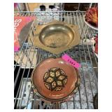 2PC VTG ASHTRAYS SAFI POTTERY / BRASS 2PC VTG ASHTRAYS SAFI POTTERY / BRASS