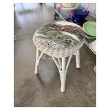 VINTAGE RATTAN STOOL AND AS IS HAIRPIN STOOL VINTAGE RATTAN STOOL AND AS IS HAIRPIN STOOL