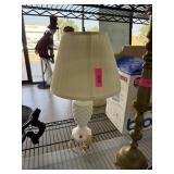 VINTAGE ART DECO DIAMOND SAWTOOTH MILK GLASS LAMP VINTAGE ART DECO DIAMOND SAWTOOTH MILK GLASS LAMP