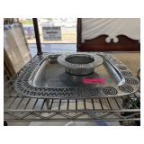 WILTON ARMATELE PEWTER METAL SERVER W DIP BOWL WILTON ARMATELE PEWTER METAL SERVER W DIP BOWL