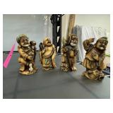4PC CHINESE RESIN STATUARIES / FIGURINES 4PC CHINESE RESIN STATUARIES / FIGURINES