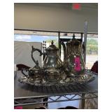 SILVERPLATE TEA AND COFFEE SERVICE SILVERPLATE TEA AND COFFEE SERVICE