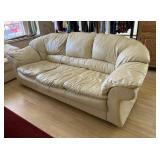 CREAM LEATHER SOFA