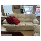 CREAM LEATHER SOFA