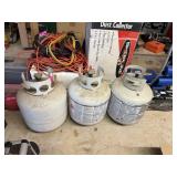 3PC PROPANE TANKS 1 FULL 2 PARTIAL