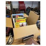 LOT OF MISC TOOLS / RADIO / BOXES & MORE