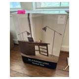 2PC SET OF ARCHITECT LAMPS BRUSHED STEEL NEW