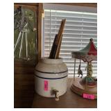 POTTERY CROCK BEVERAGE DISPENSER (NOT CUES)