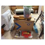 LOT OF FISHING TACKLE & BIN OF REELS