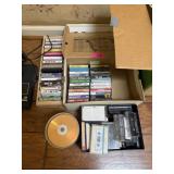 LARGE  LOT OF CASSETTE TAPES AND SIMILAR W PLAYER