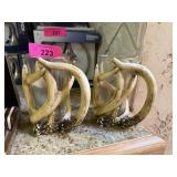 2PC DEER ANTLER BEER MUGS