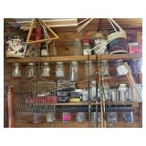 EVERYTHING ON SHELVES AND HANGING THIS SECTION