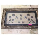 LARGE FRAMED DISPLAY OF HISTORICAL POLICE BADGES
