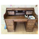 OAK ROLL TOP DESK VERY NICE