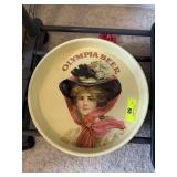 OLYMPIA BEER ROUND METAL TRAY