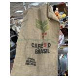 HUGE CAFES DE BRASIL BURLAP COFFEE BEAN BAG