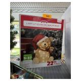 LIGHT UP SPARKLING BURLAP BEAR DECOR