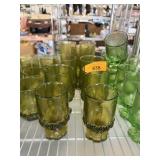 LOT OF TIFFIN FRANCISCAN MADEIRA GLASSES DK GREEN