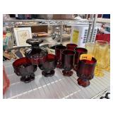 LOT OF TIFFIN FRANCISCAN MADEIRA GLASSES RUBY