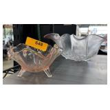 2PC GLASS BOWLS MIKASA & FOOTED BOWL