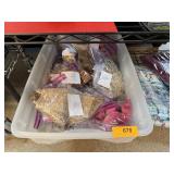 CONTENTS OF SHELF LOT OF NAPKIN RINGS / LINENS ETC