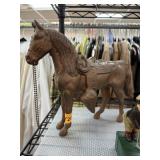 LARGE SPELTER HORSE SCULPTURE