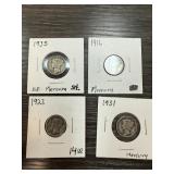 4PC MERCURY SILVER DIMES